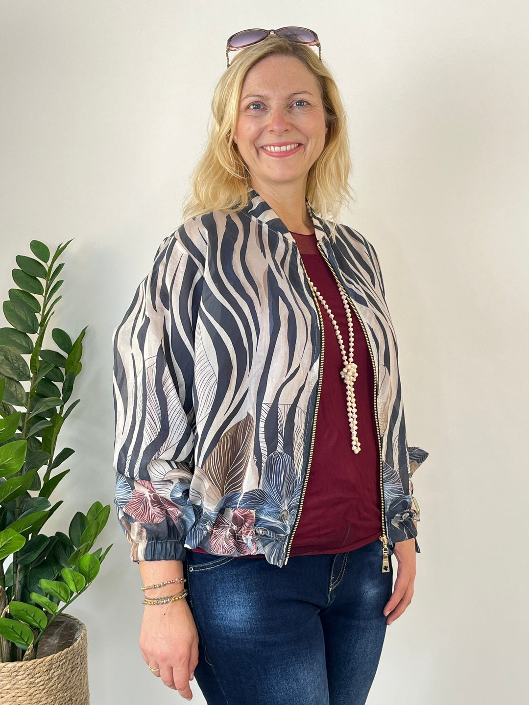 leichter Blouson mit Alloverdruck, marine von Bella Vita - Mode &amp; Lifestyle