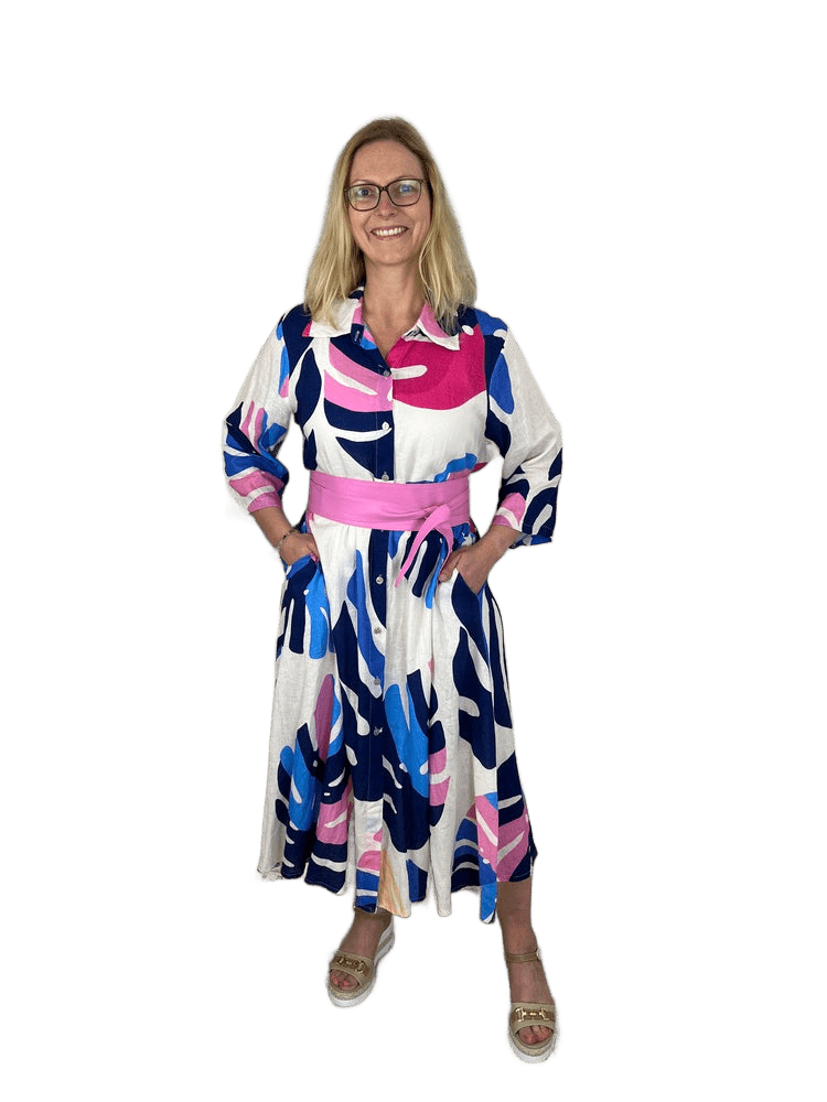 Leinenkleid in Hemdblusenform