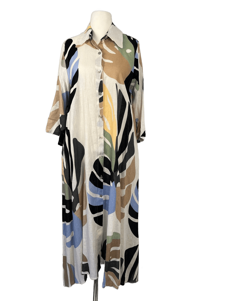 Leinenkleid in Hemdblusenform