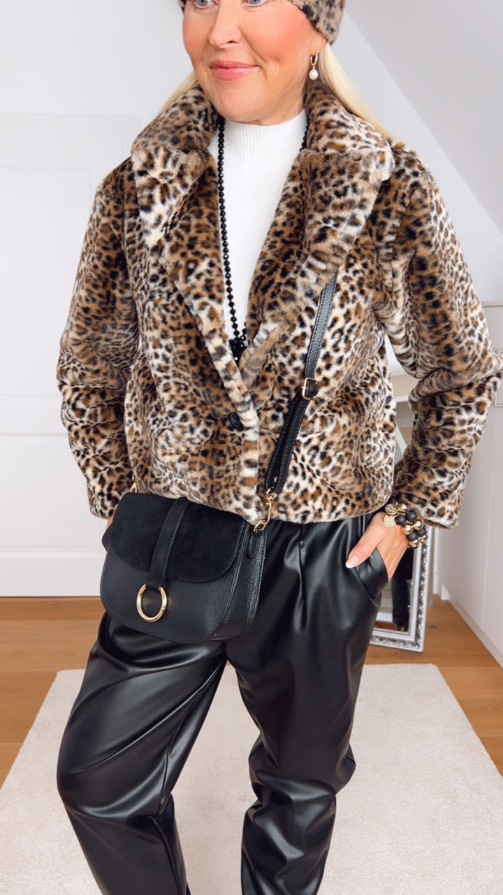 Plüschjacke Leo, braun-beige von Bella Vita - Mode & Lifestyle