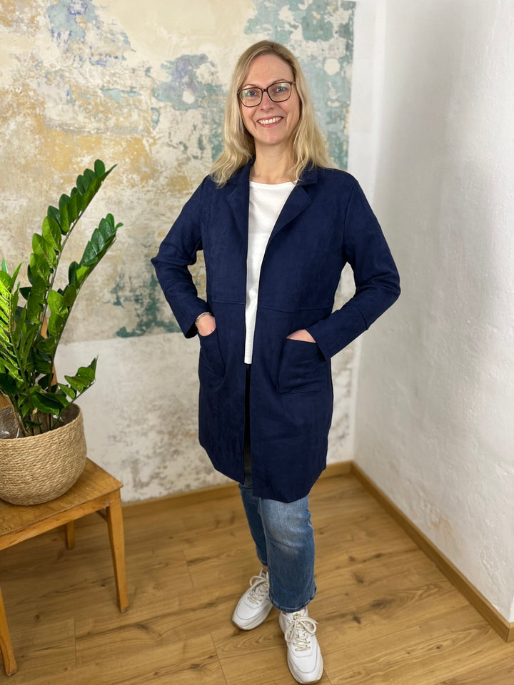 Longblazer in Velourslederimitat