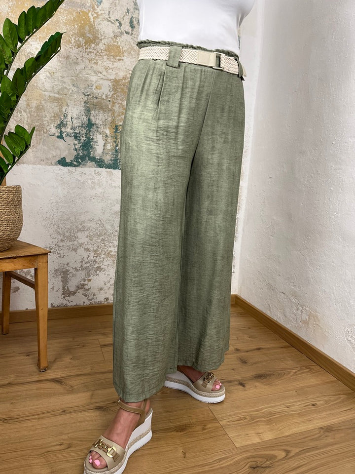 Palazzo-Hose mit Ziergürtel
