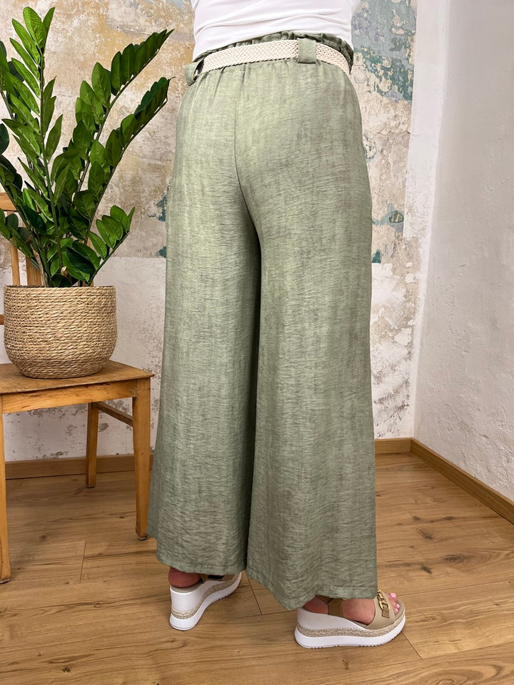 Palazzo-Hose mit Ziergürtel