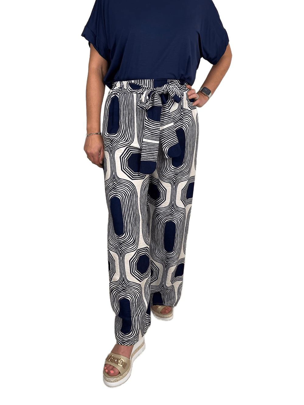 Marlenehose mit grafischem Druck