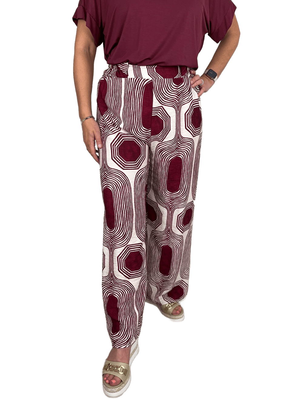 Marlenehose mit grafischem Druck