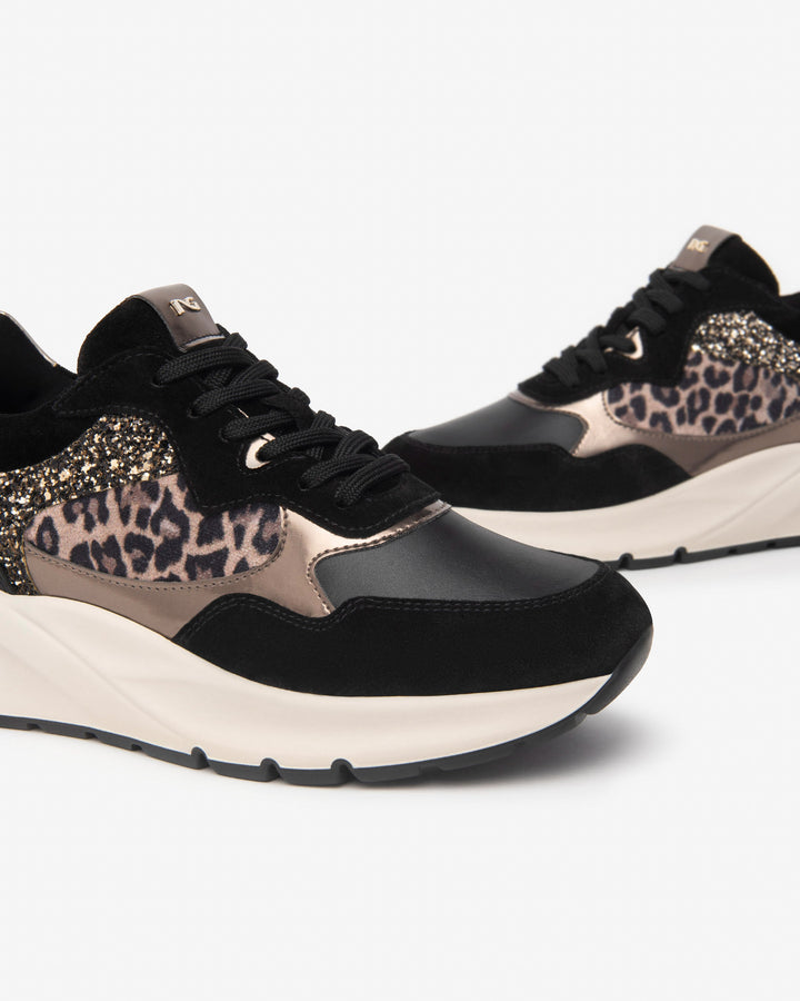 NeroGiardini Sneaker Leo mit Plateausohle, schwarz