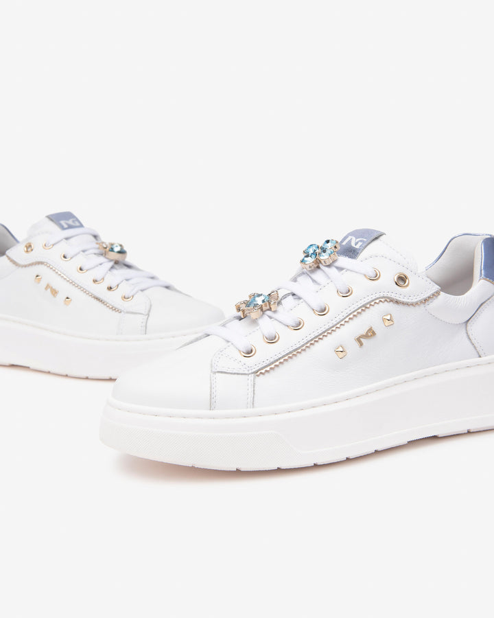 NeroGiardini Sneaker, weiß-blau