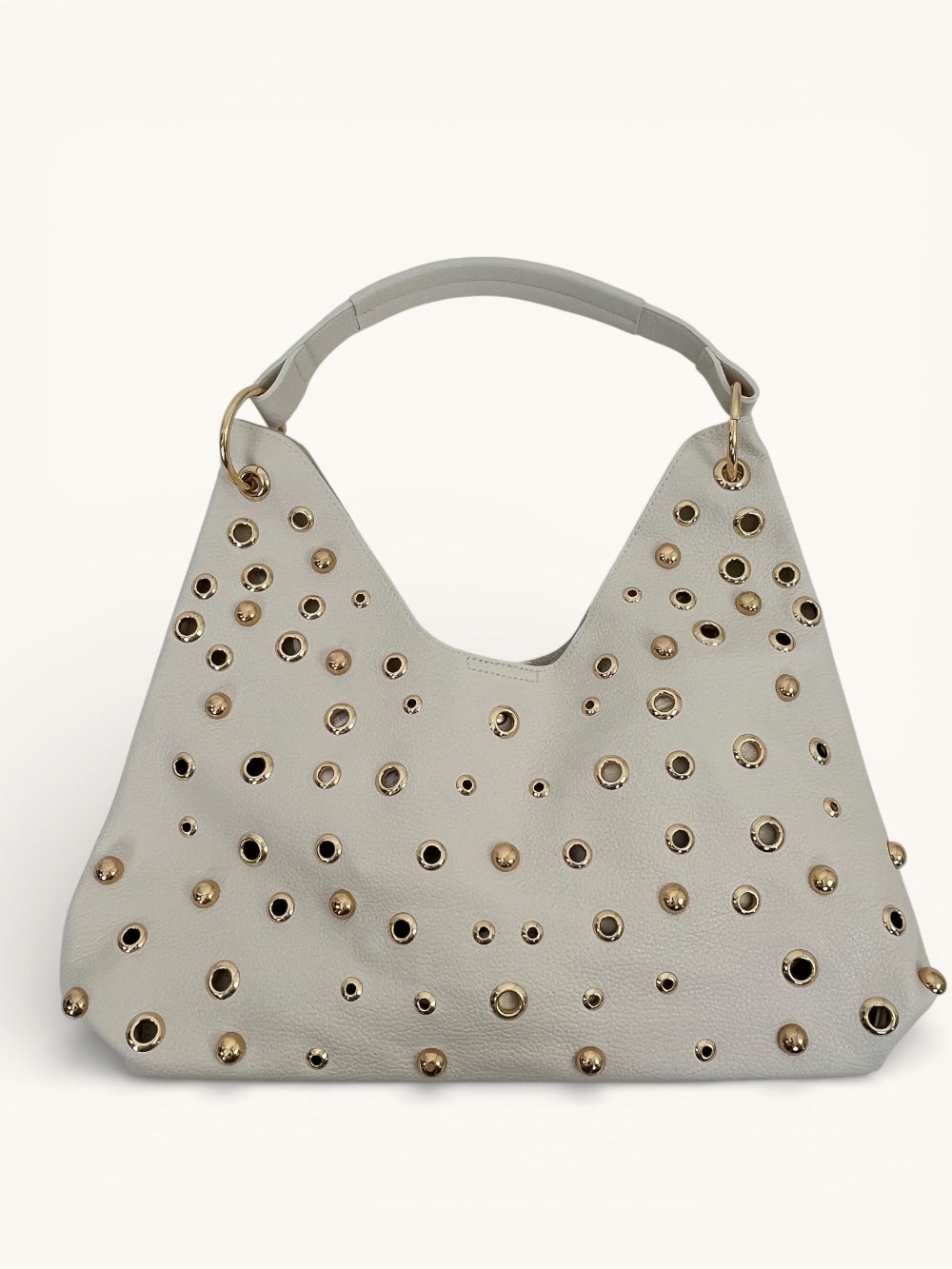 Nietentasche, ecru-goldfarben von Bella Vita - Mode & Lifestyle