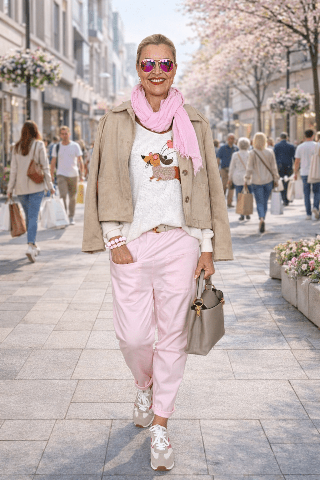 Kurzjacke in Veloursoptik, beige von Bella Vita - Mode & Lifestyle