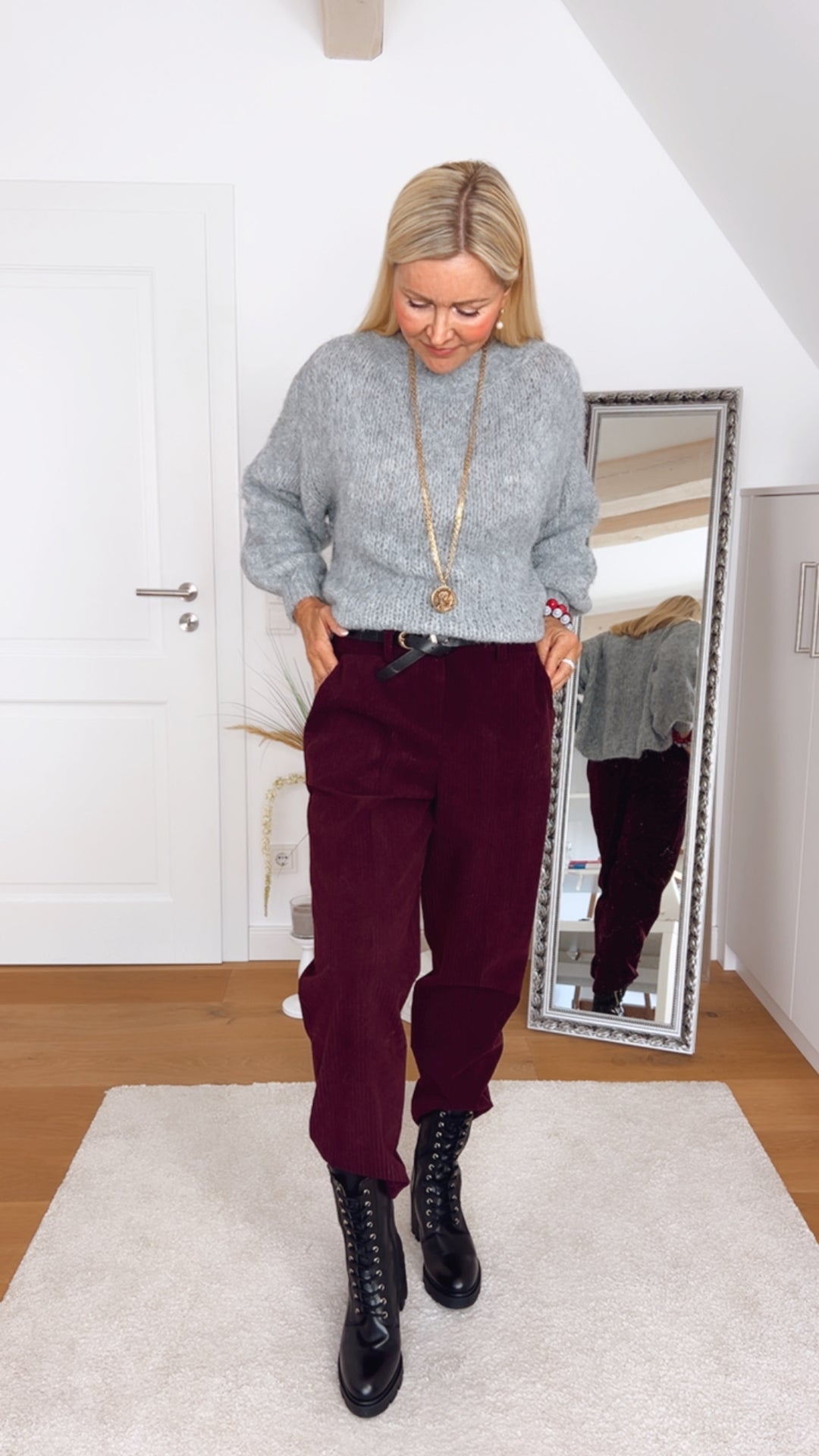 7/8-Cordhose, bordeaux von Bella Vita - Mode & Lifestyle