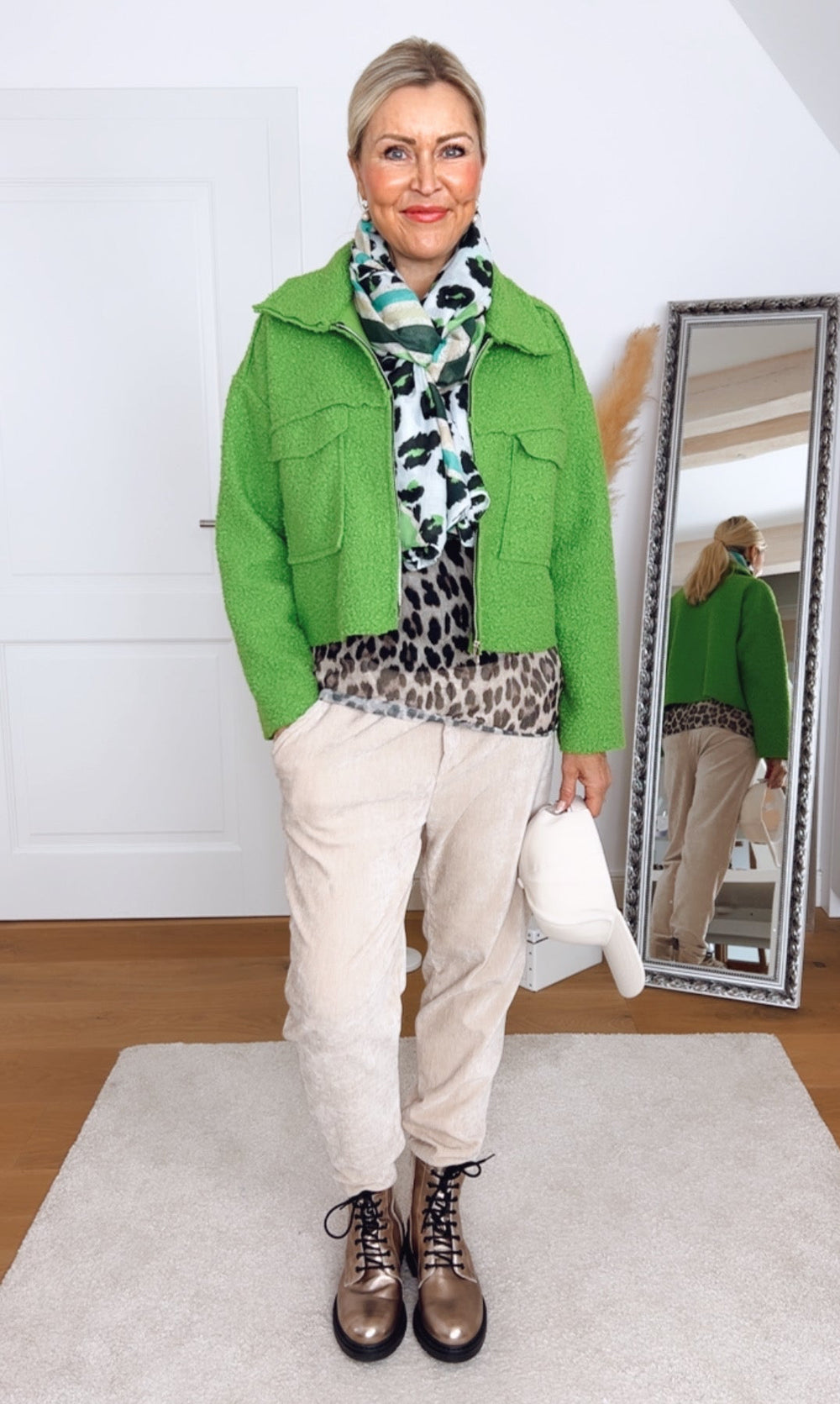 Teddy-Kurzjacke, grün von Bella Vita - Mode & Lifestyle