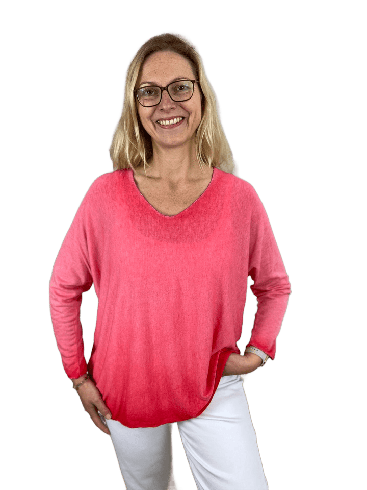 Oversize Basic-Sommerpullover, Langarm
