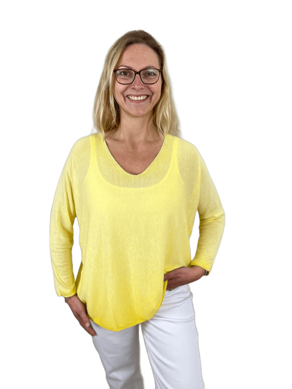 Oversize Basic-Sommerpullover, Langarm