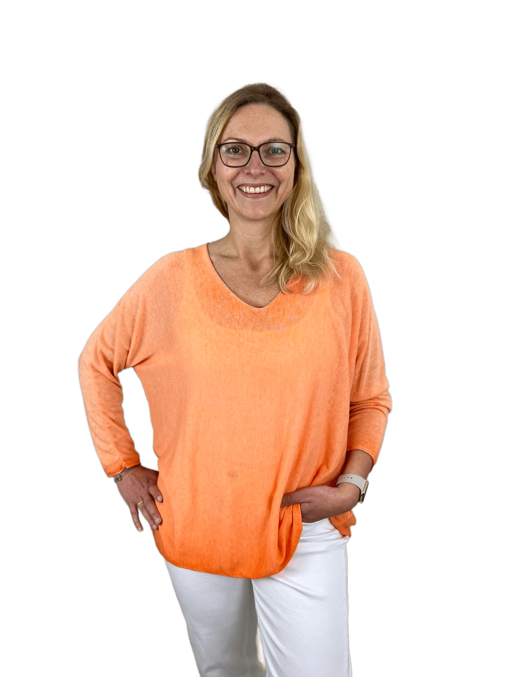 Oversize Basic-Sommerpullover, Langarm