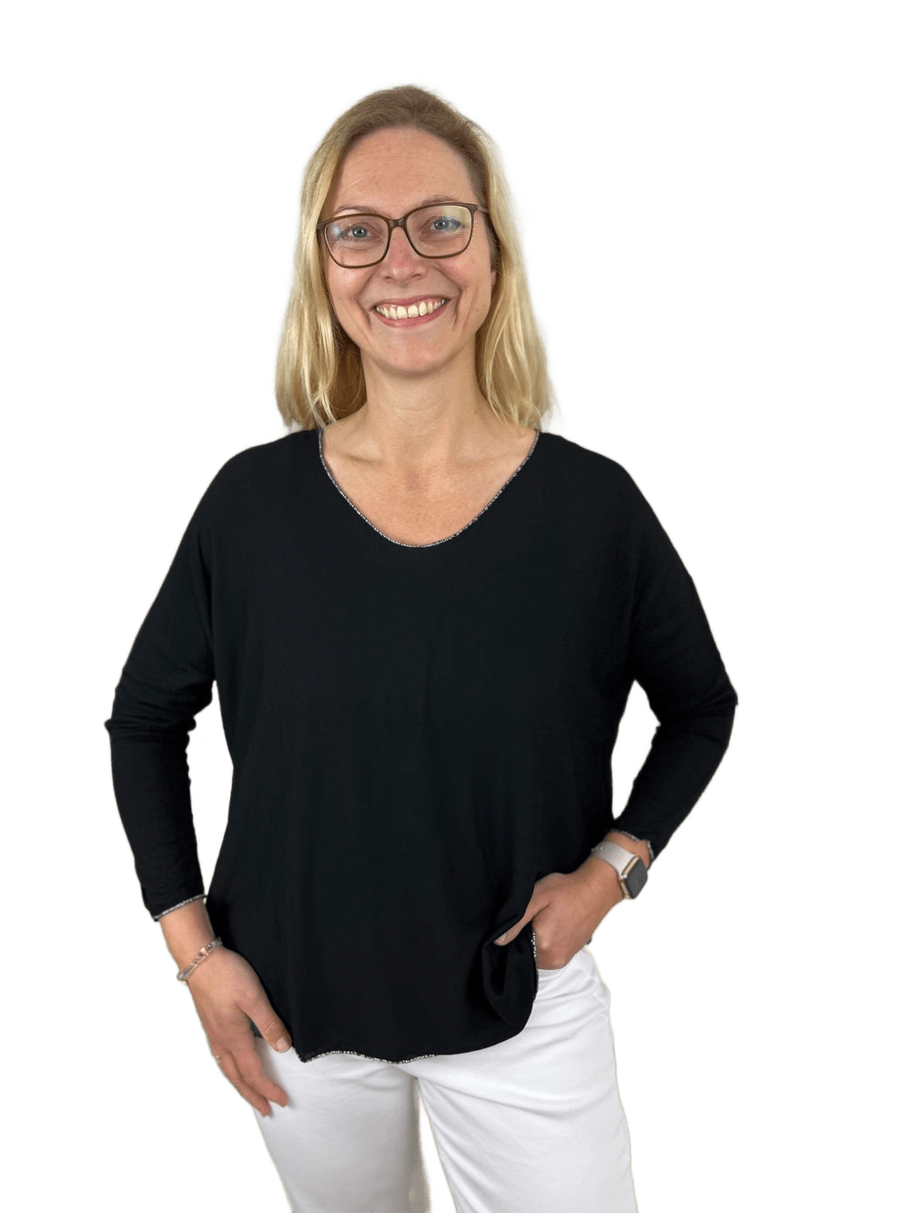 Oversize Basic-Sommerpullover, Langarm