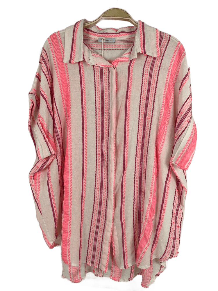 Oversize-Bluse mit Webstreifen