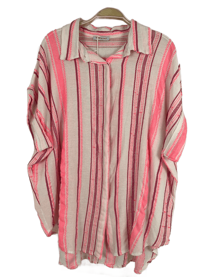 Oversize-Bluse mit Webstreifen