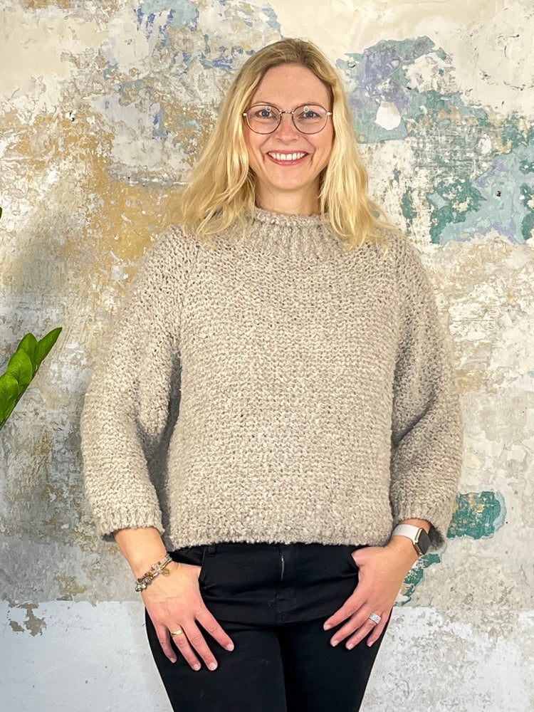 Pullover Bouclé mit 3/4-Arm