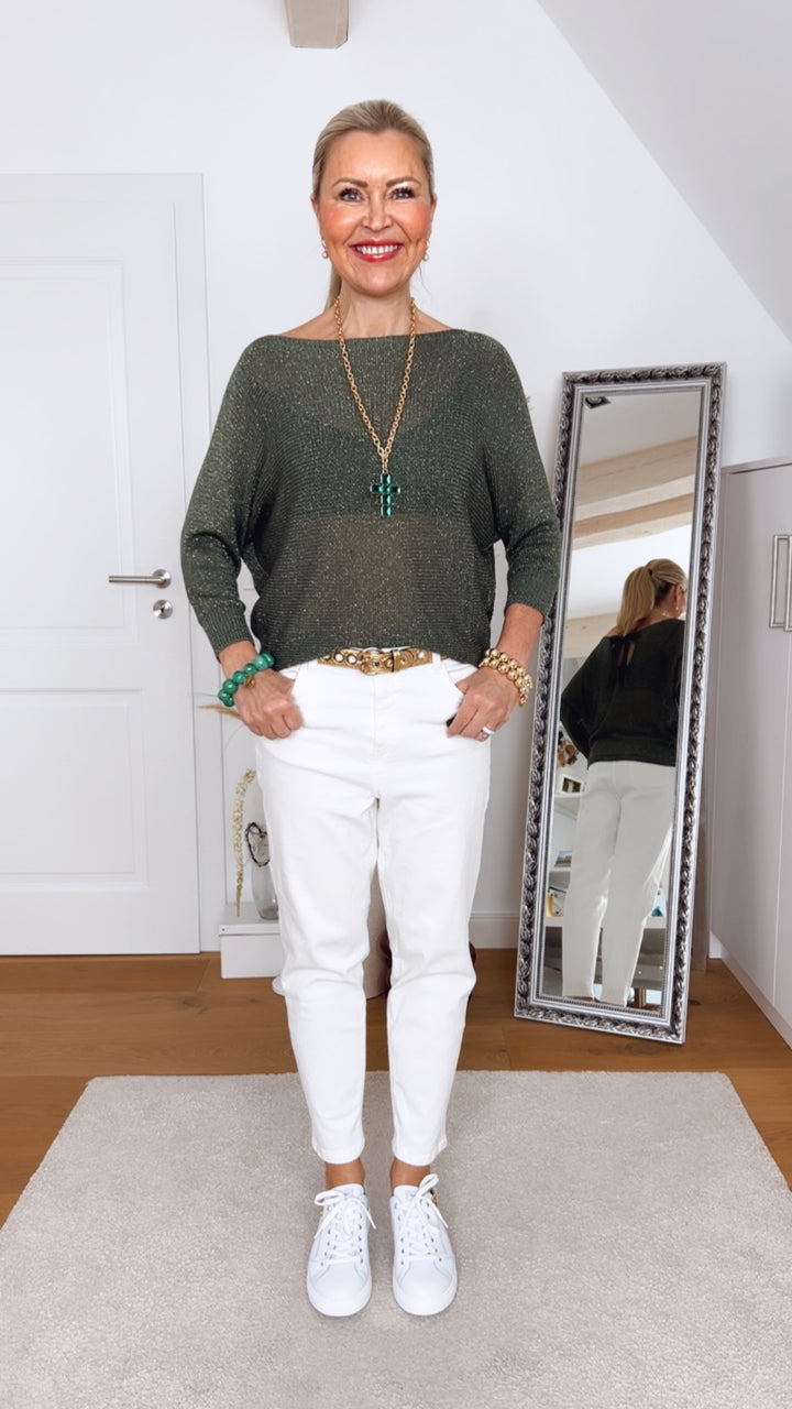 Pullover Glamour, khaki von Bella Vita - Mode & Lifestyle