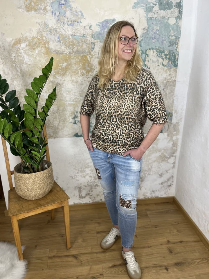 Druckpullover Kurzarm "Leo"