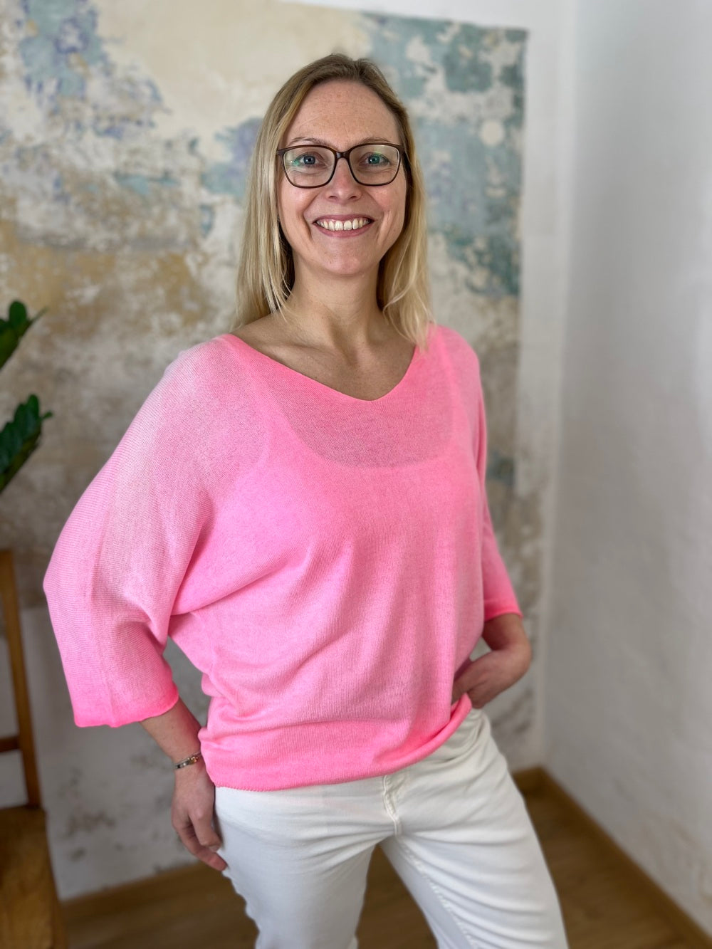 Pullover mit Fledermausarm, Neoncolours
