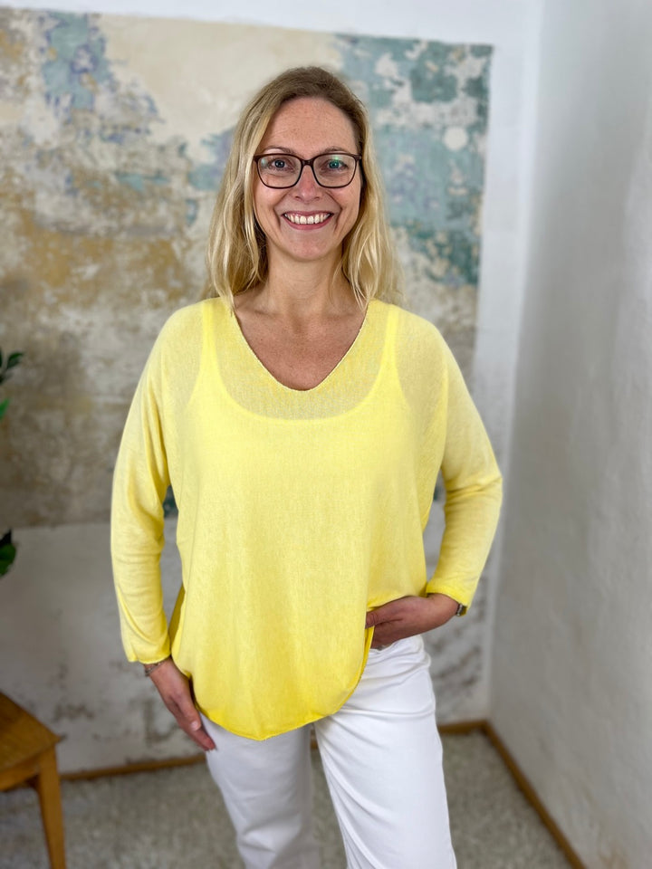 Oversize Basic-Sommerpullover, Langarm