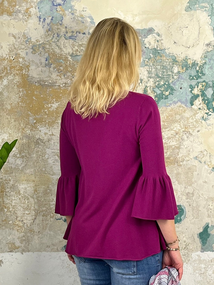 Pullover in A-Form mit Trompetenärmeln