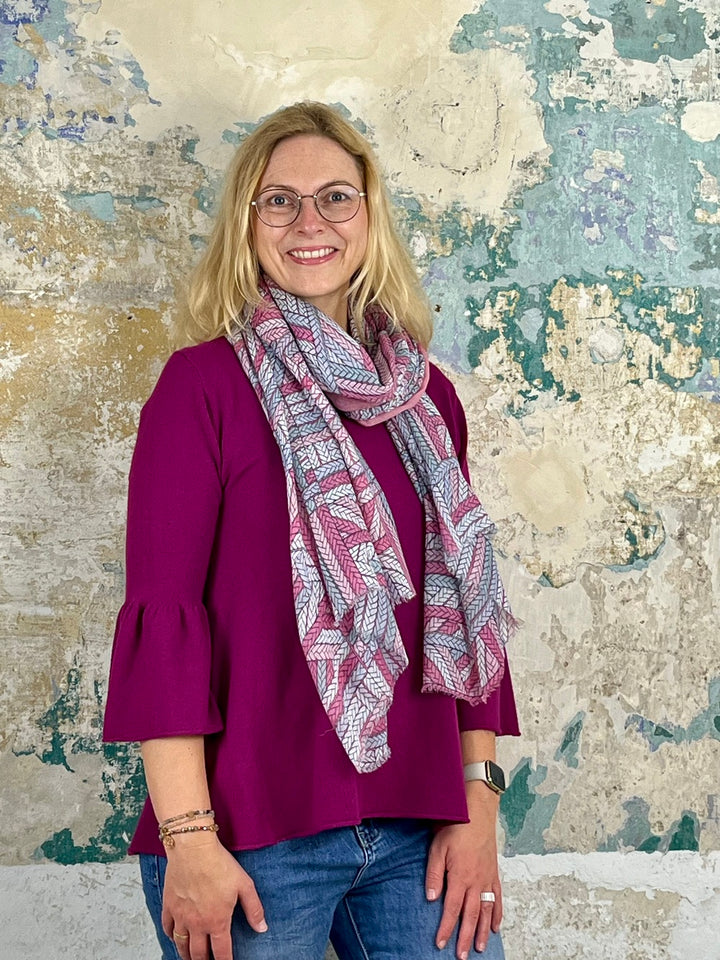 Pullover in A-Form mit Trompetenärmeln