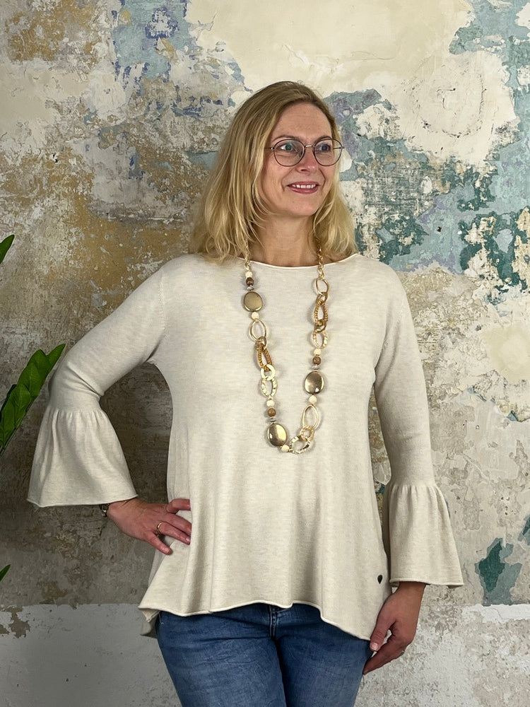 Pullover in A-Form mit Trompetenärmeln