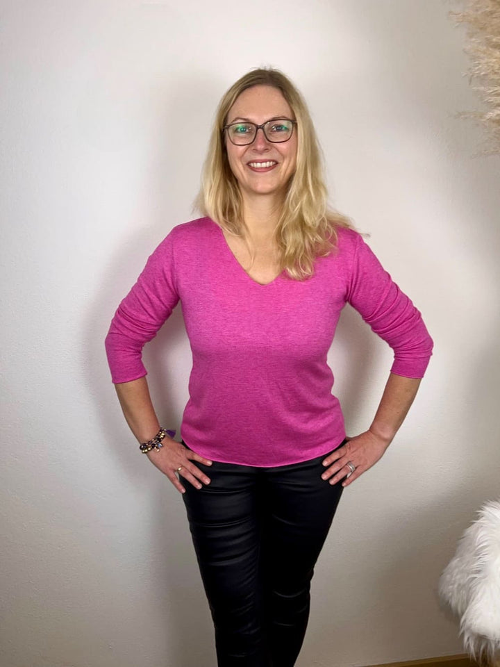 Pullover Basic mit V-Ausschnitt