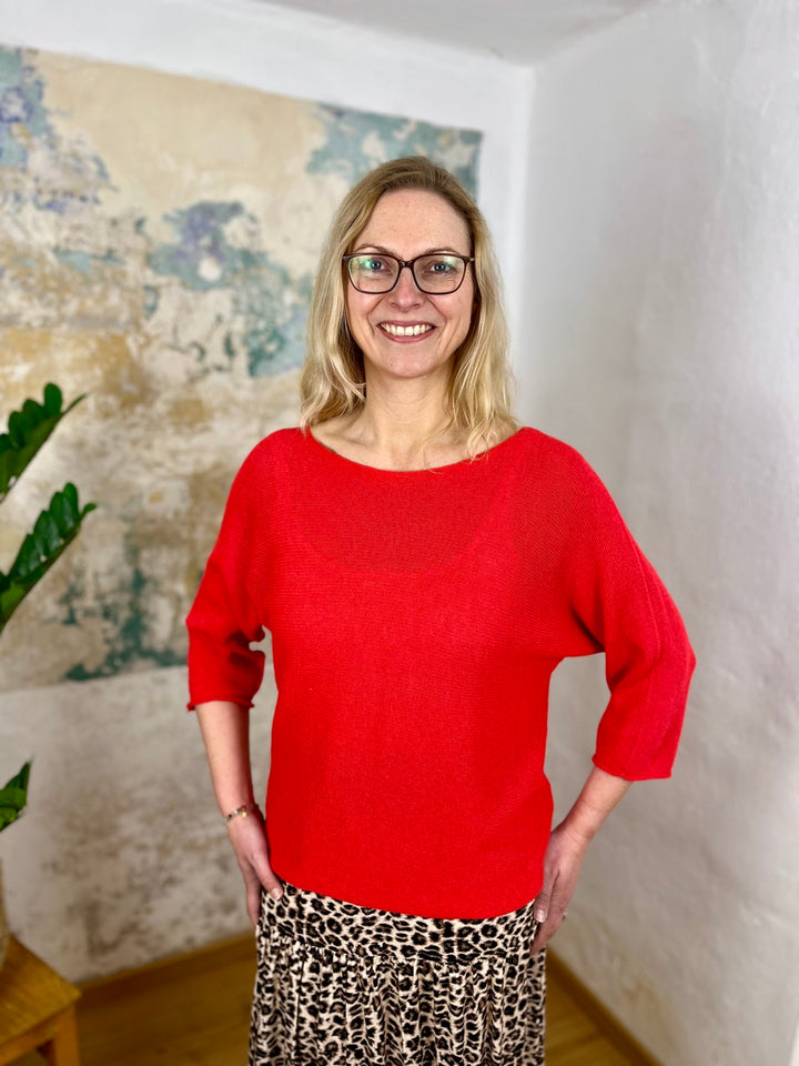 Pullover mit 3/4-Fledermausarm