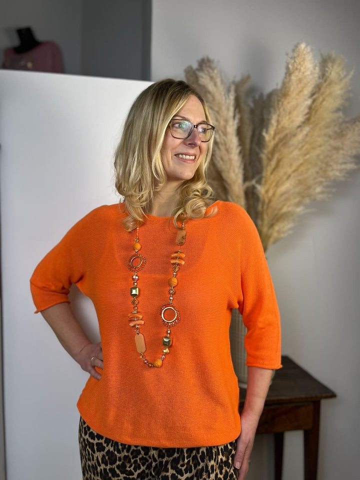 Pullover mit 3/4-Fledermausarm