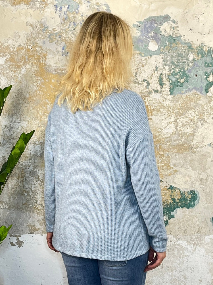 Rippenpulli mit Rundhals