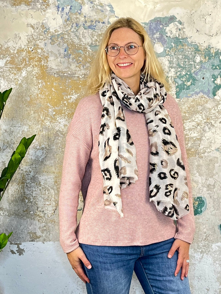 Rippenpulli mit Rundhals
