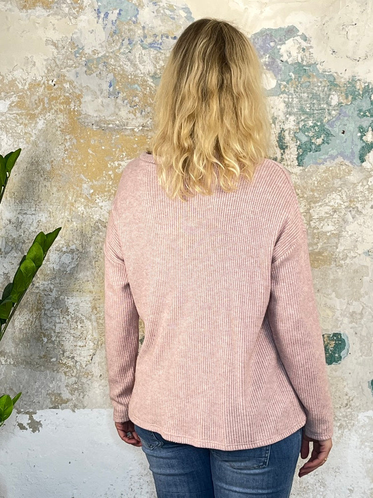 Rippenpulli mit Rundhals
