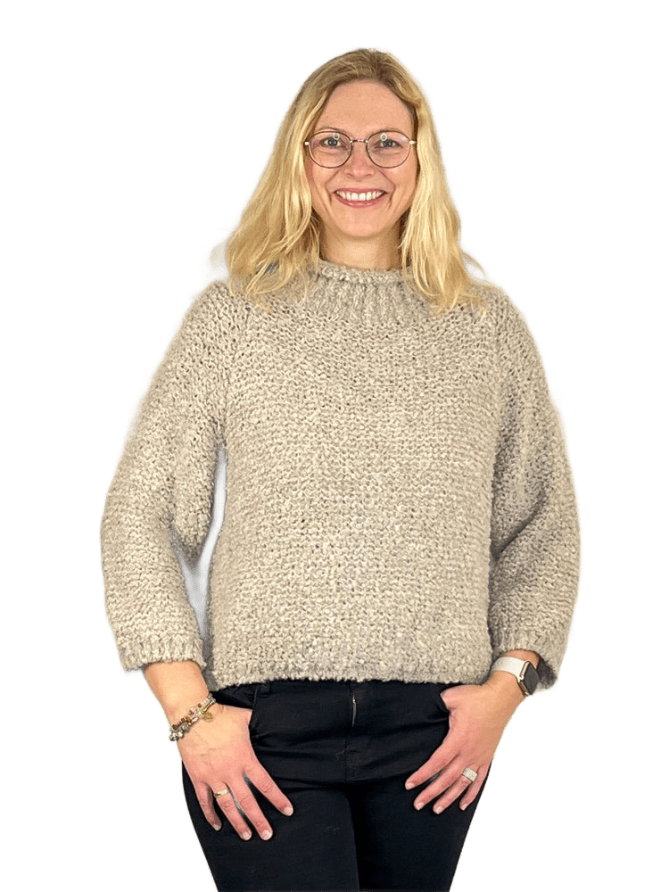 Pullover Bouclé mit 3/4-Arm