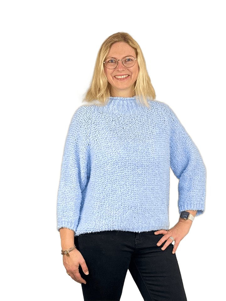 Pullover Bouclé mit 3/4-Arm