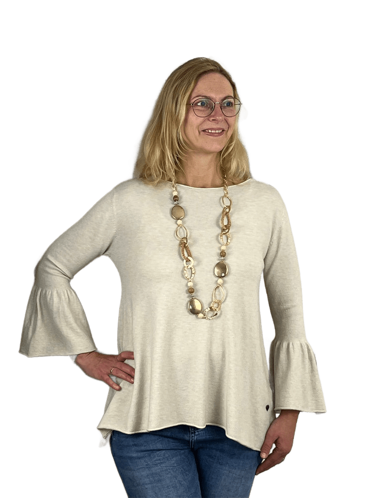 Pullover in A-Form mit Trompetenärmeln