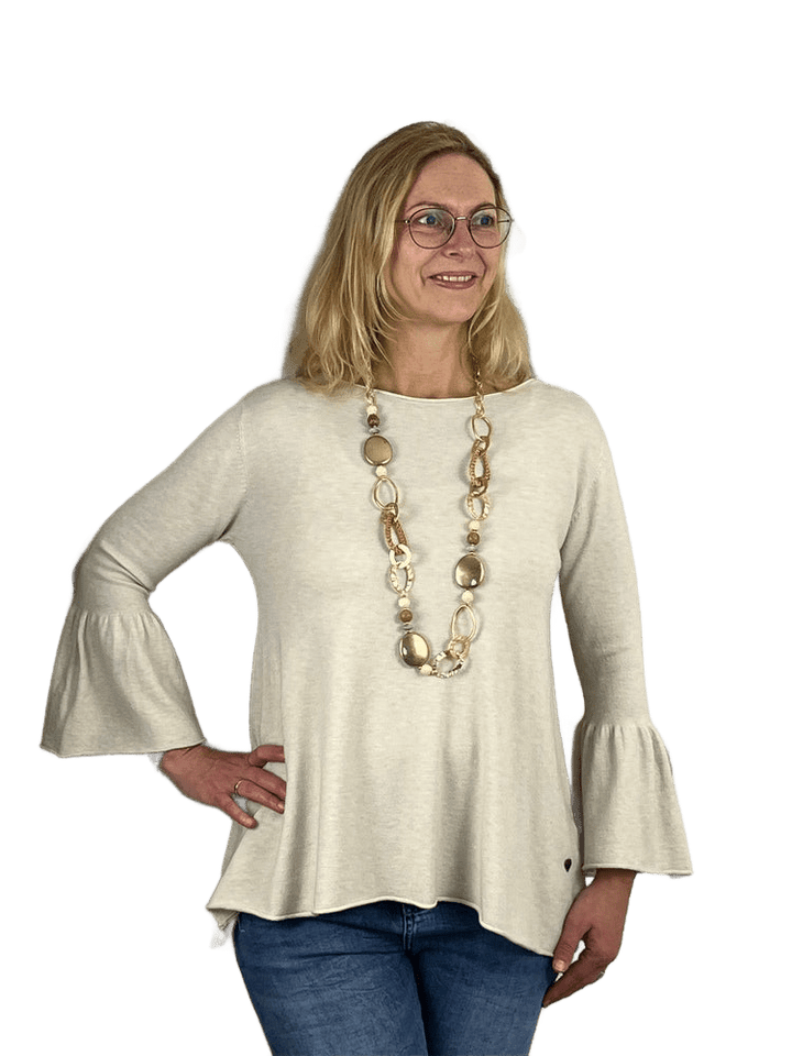 Pullover in A-Form mit Trompetenärmeln