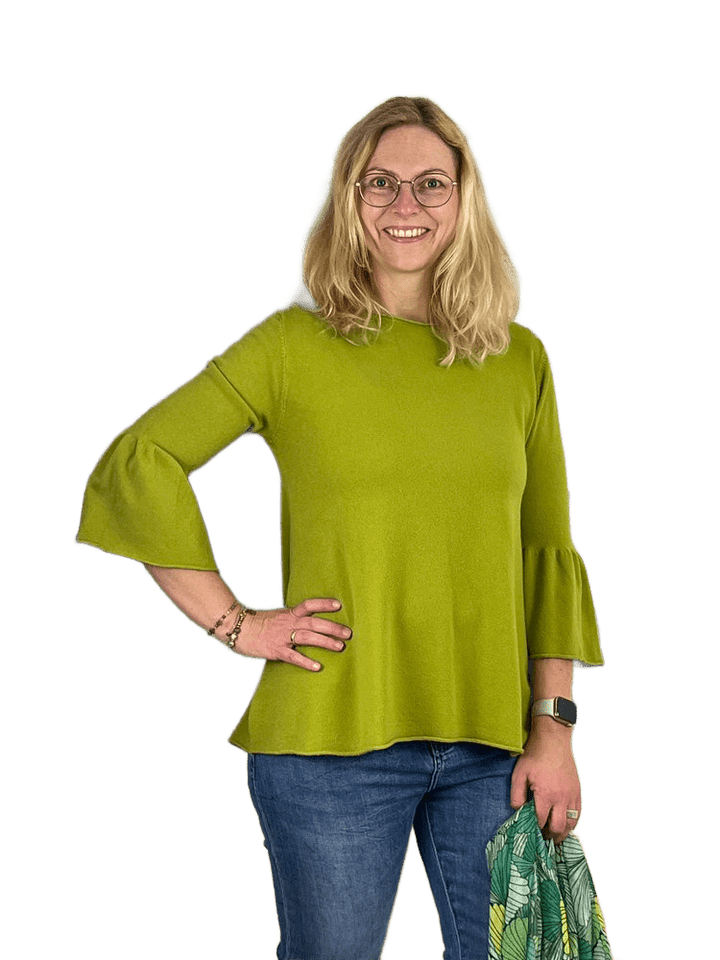 Pullover in A-Form mit Trompetenärmeln