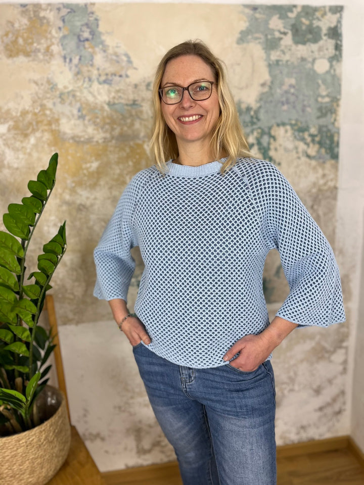Pullover mit Jacquardmuster, blau