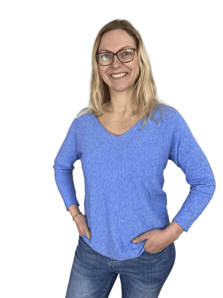 Pullover mit V-Ausschnitt und Langarm
