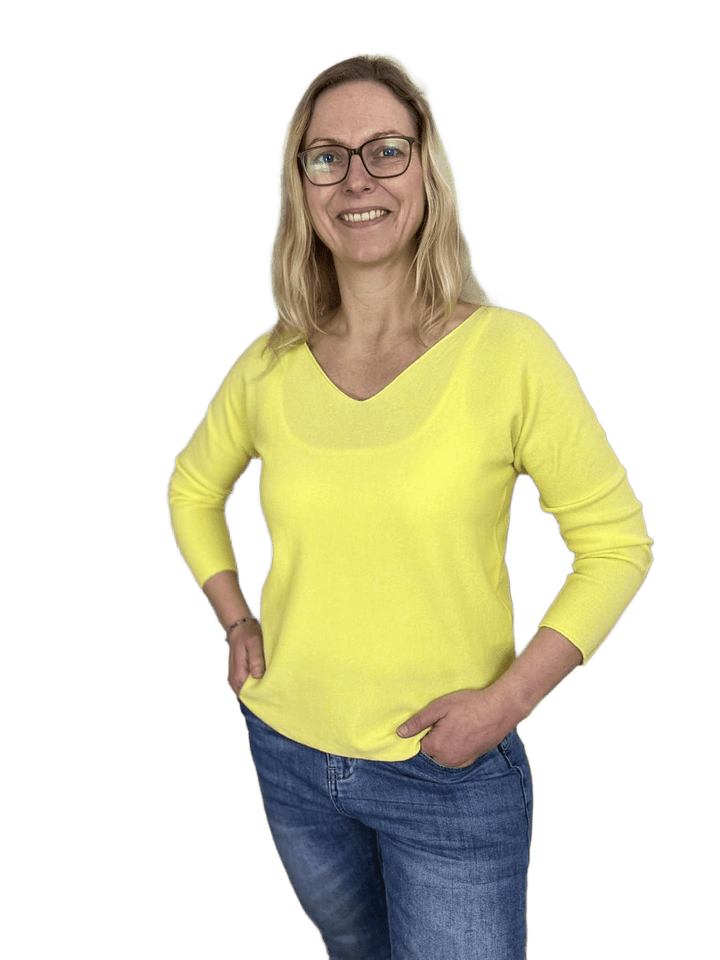 Pullover mit V-Ausschnitt und Langarm