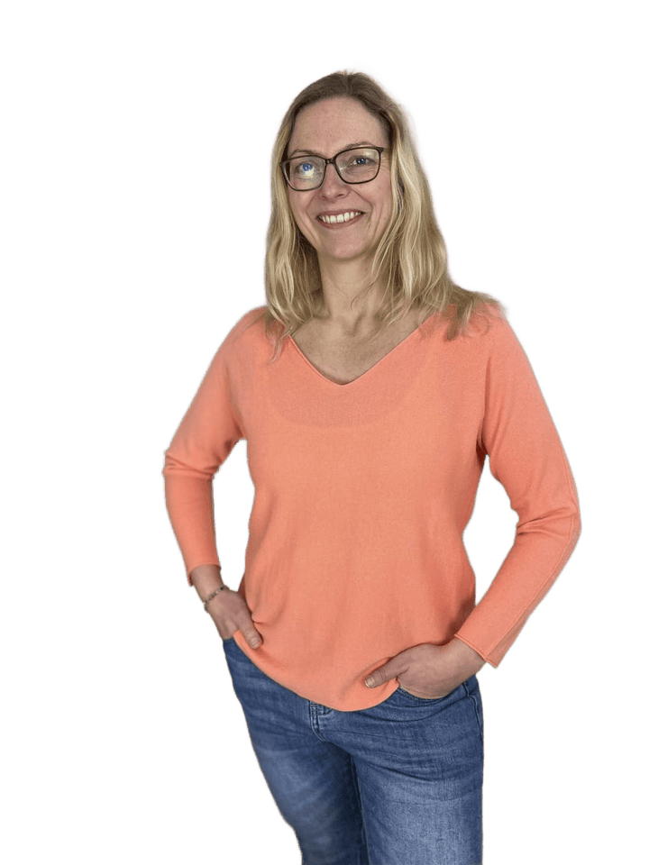 Pullover mit V-Ausschnitt und Langarm
