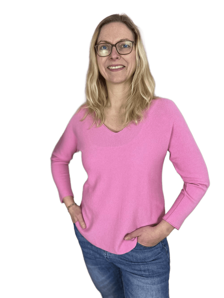 Pullover mit V-Ausschnitt und Langarm