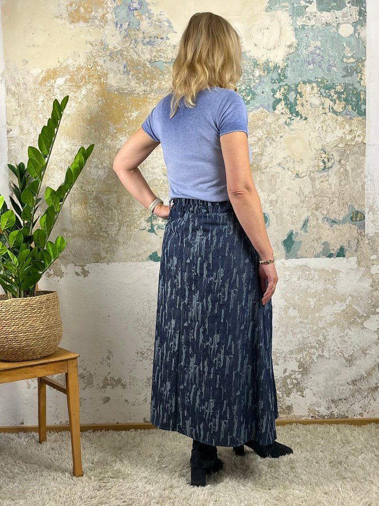 Rock in Denim-Optik Jacquard