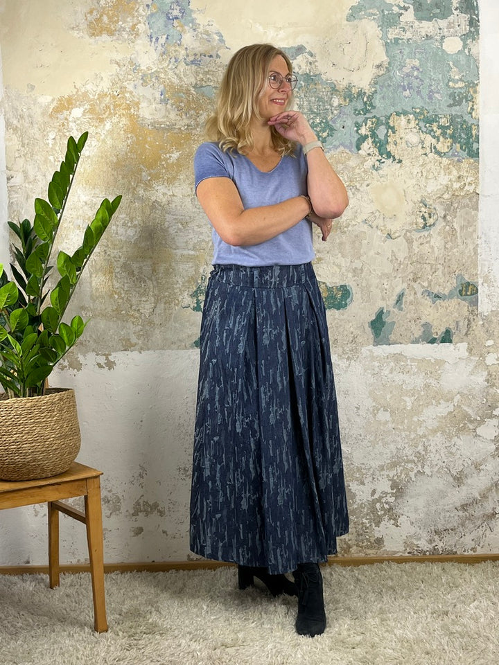 Rock in Denim-Optik Jacquard