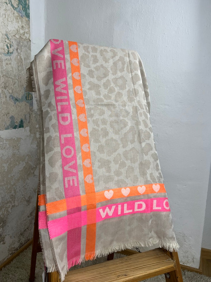 Schal Wild Love mit Neonstreifen