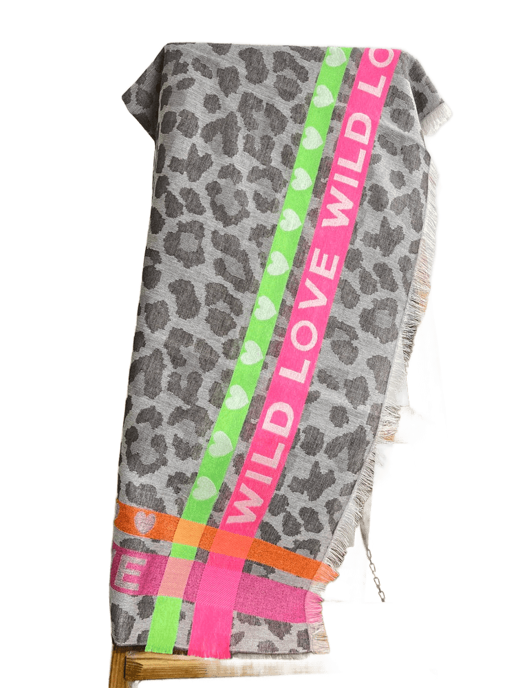 Schal Wild Love mit Neonstreifen