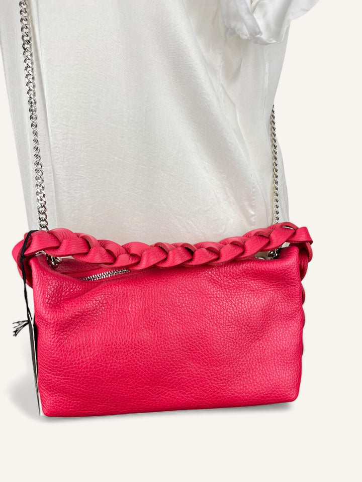 Schultertasche aus Echtleder mit dekorativem Schulterriemen von Bella Vita - Mode & Lifestyle